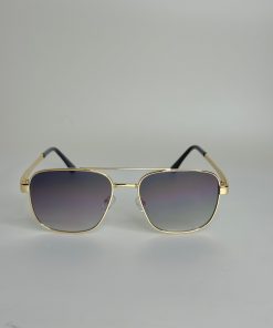 Retro Gradient Square Double Bridge Full Frame Sunglasses