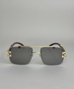 Double Bridge 3Pcs Wood Side Sunglasses