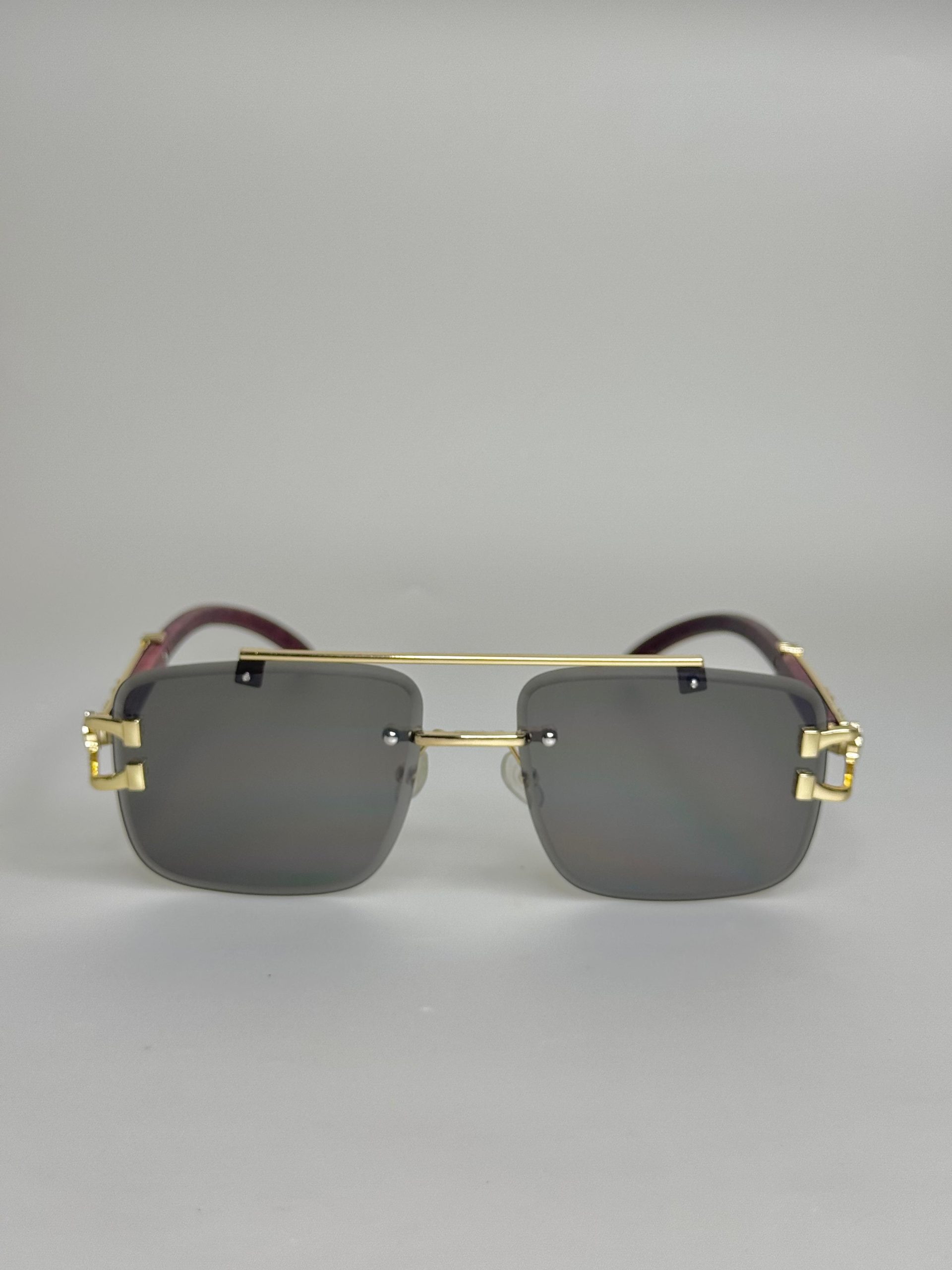 Double Bridge 3Pcs Wood Side Sunglasses