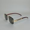 Double Bridge 3Pcs Wood Side Sunglasses