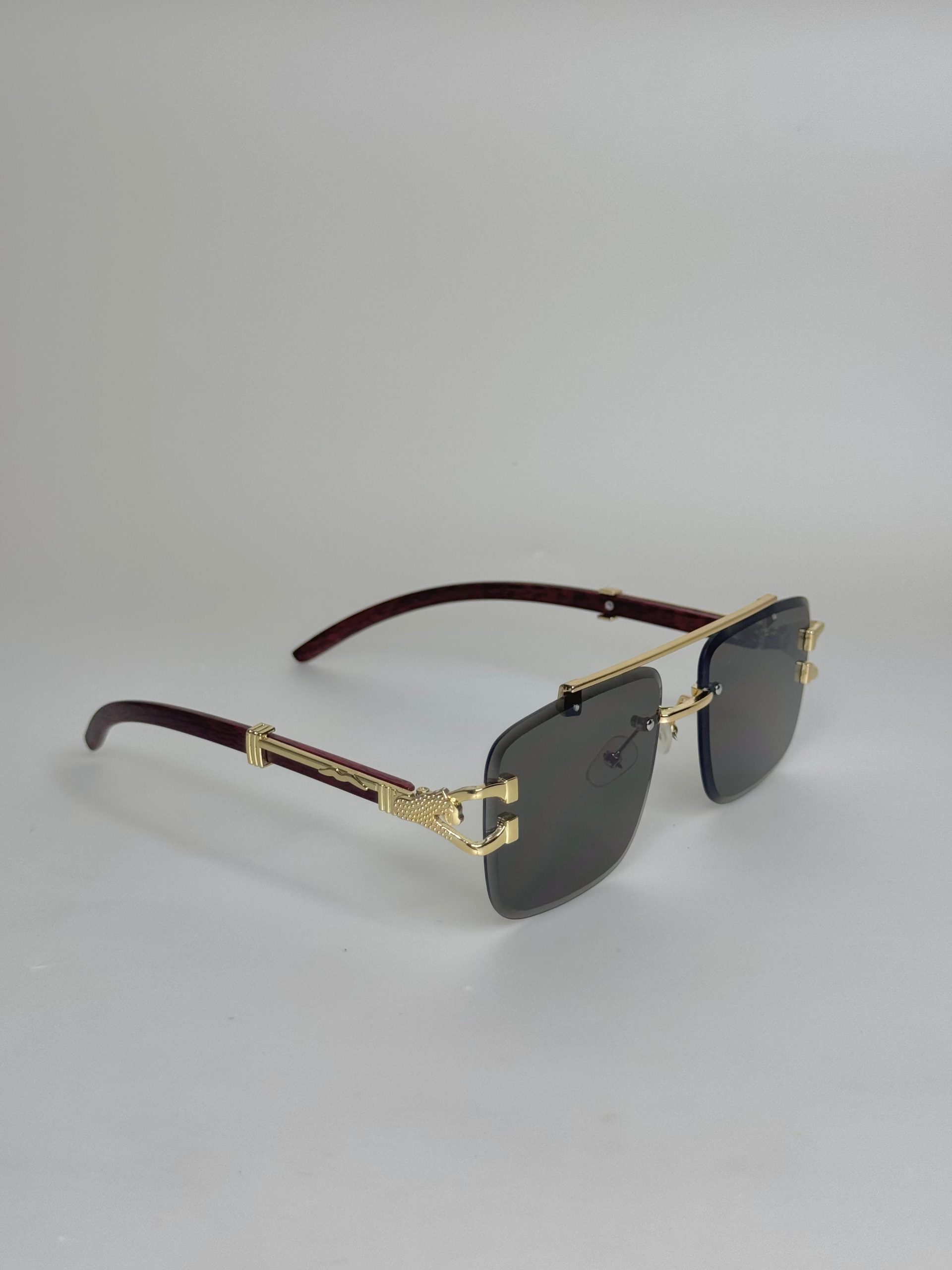 Double Bridge 3Pcs Wood Side Sunglasses